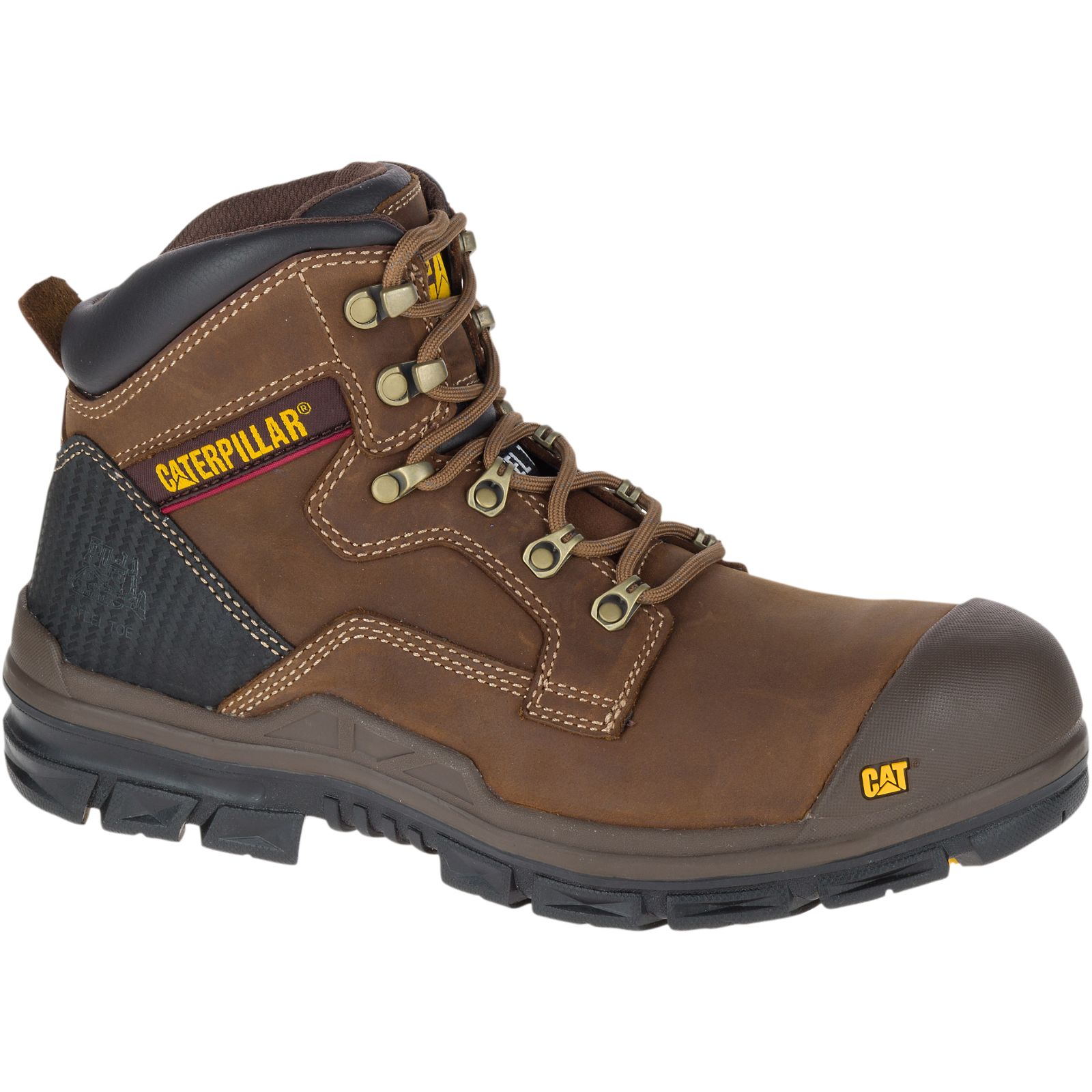 Caterpillar Men's Bearing S3 Water Resistant Hro Src Steel Toe Work Boots Brown CAT-43057